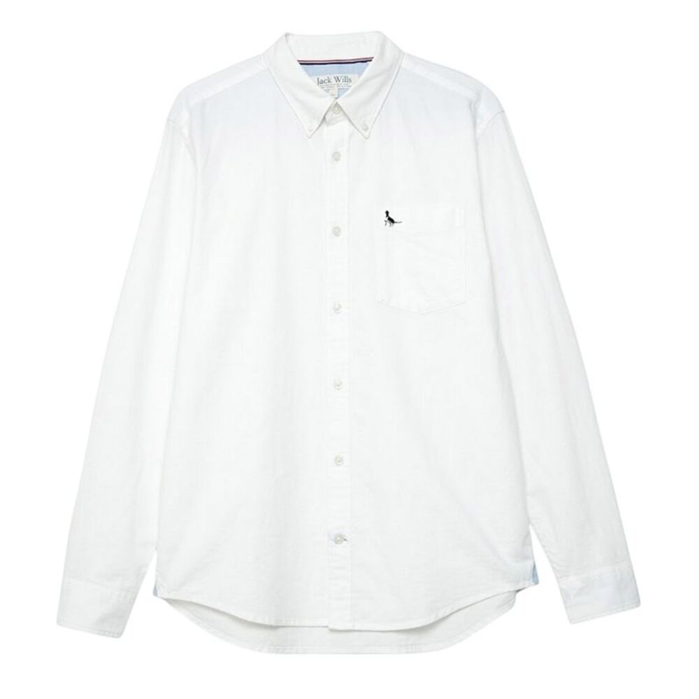 Jack Wills Mens Plain Oxford Shirt / White